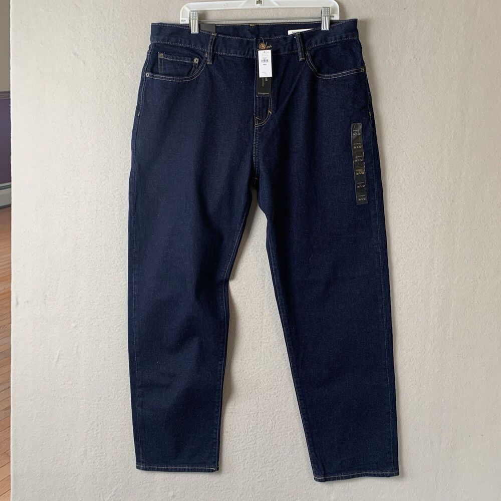 Banana Republic Standard Jeans Mens Sz 36x32 Blue Straight Fit Preppy Dark Wash